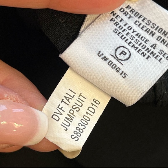 DIANE VON FURSTENBERG Tali Crop Top Open Back Cropped Wide Leg Jumpsuit black,12 - Picture 11 of 16